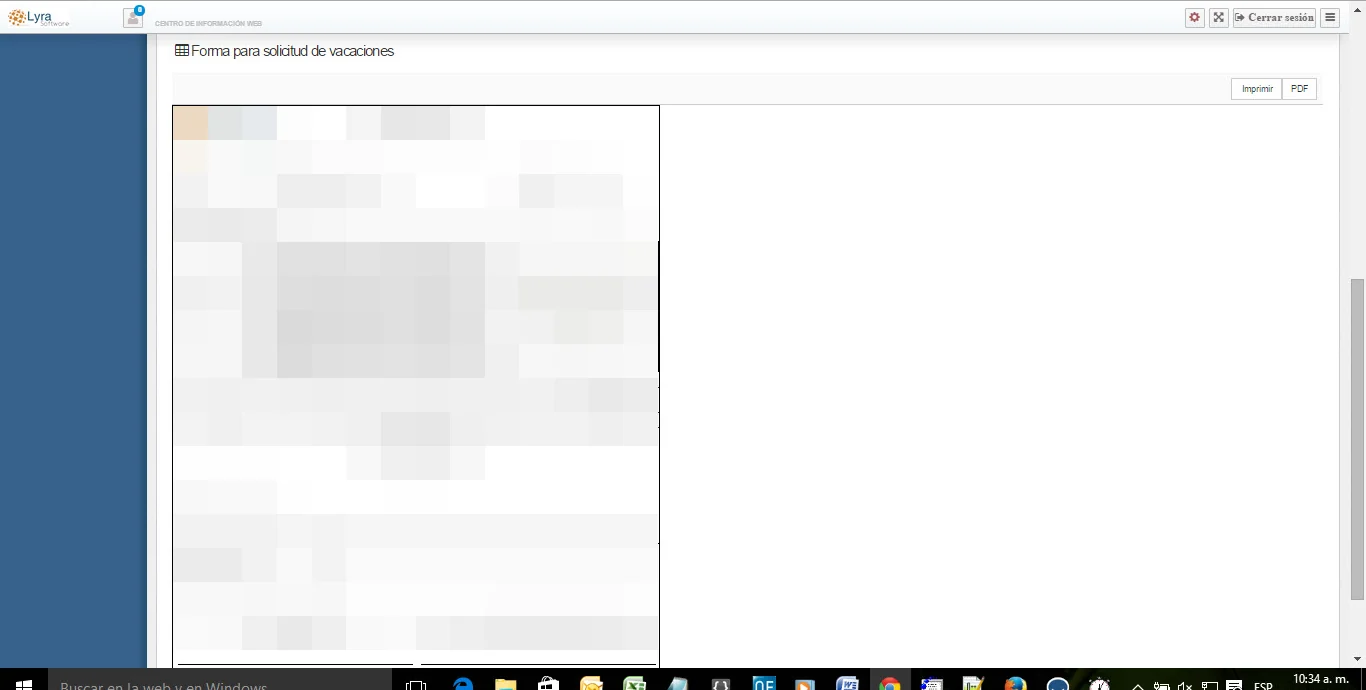 Vacation request flow and printable format (anonymized)