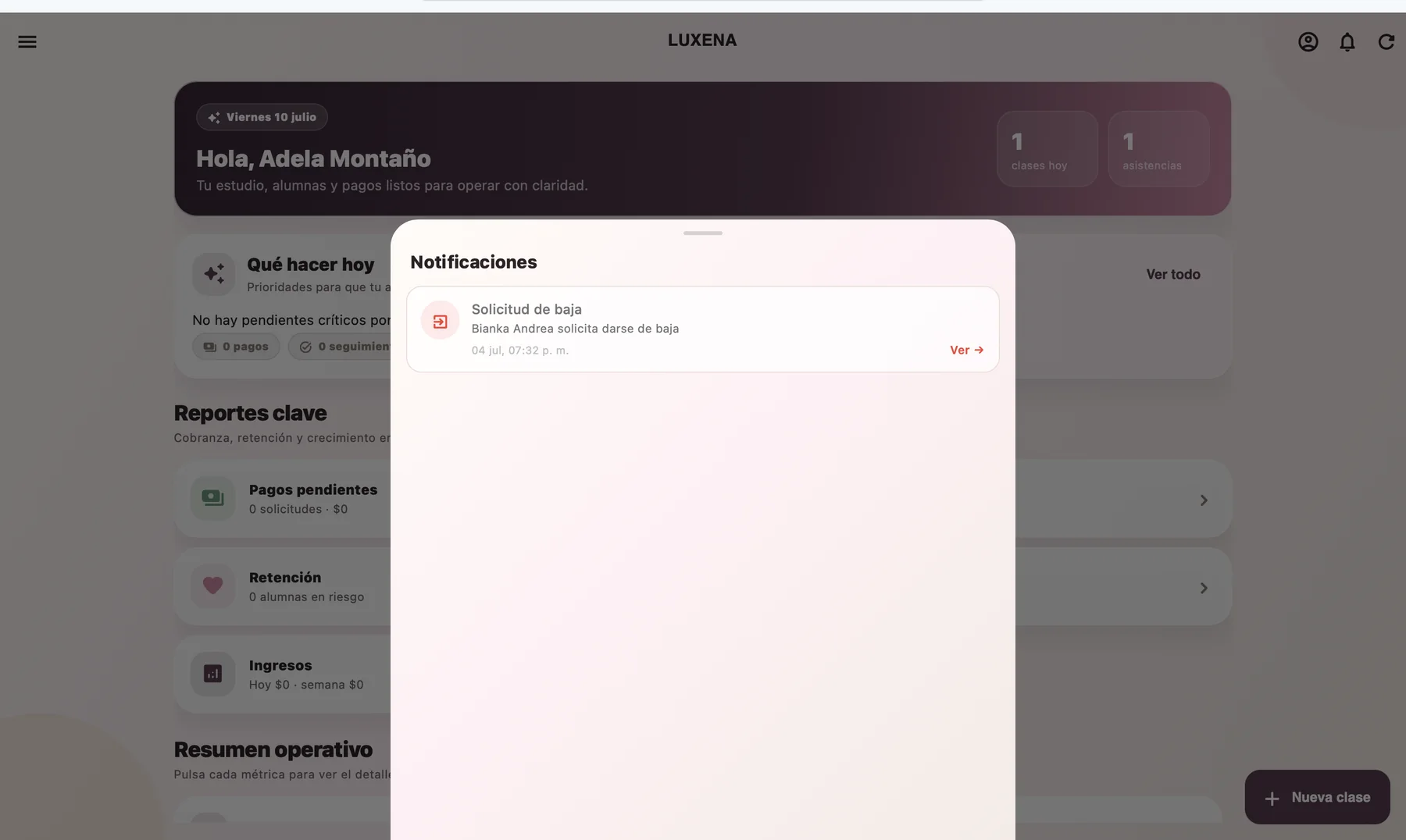 Notifications and operational follow-up