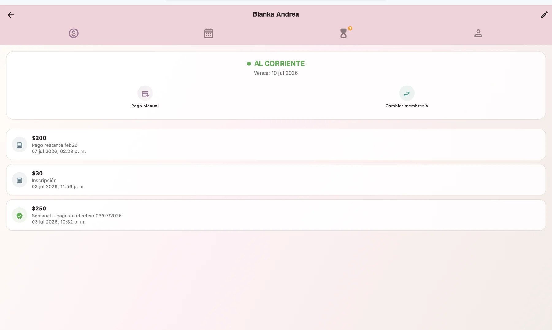 Student detail, membership and actions