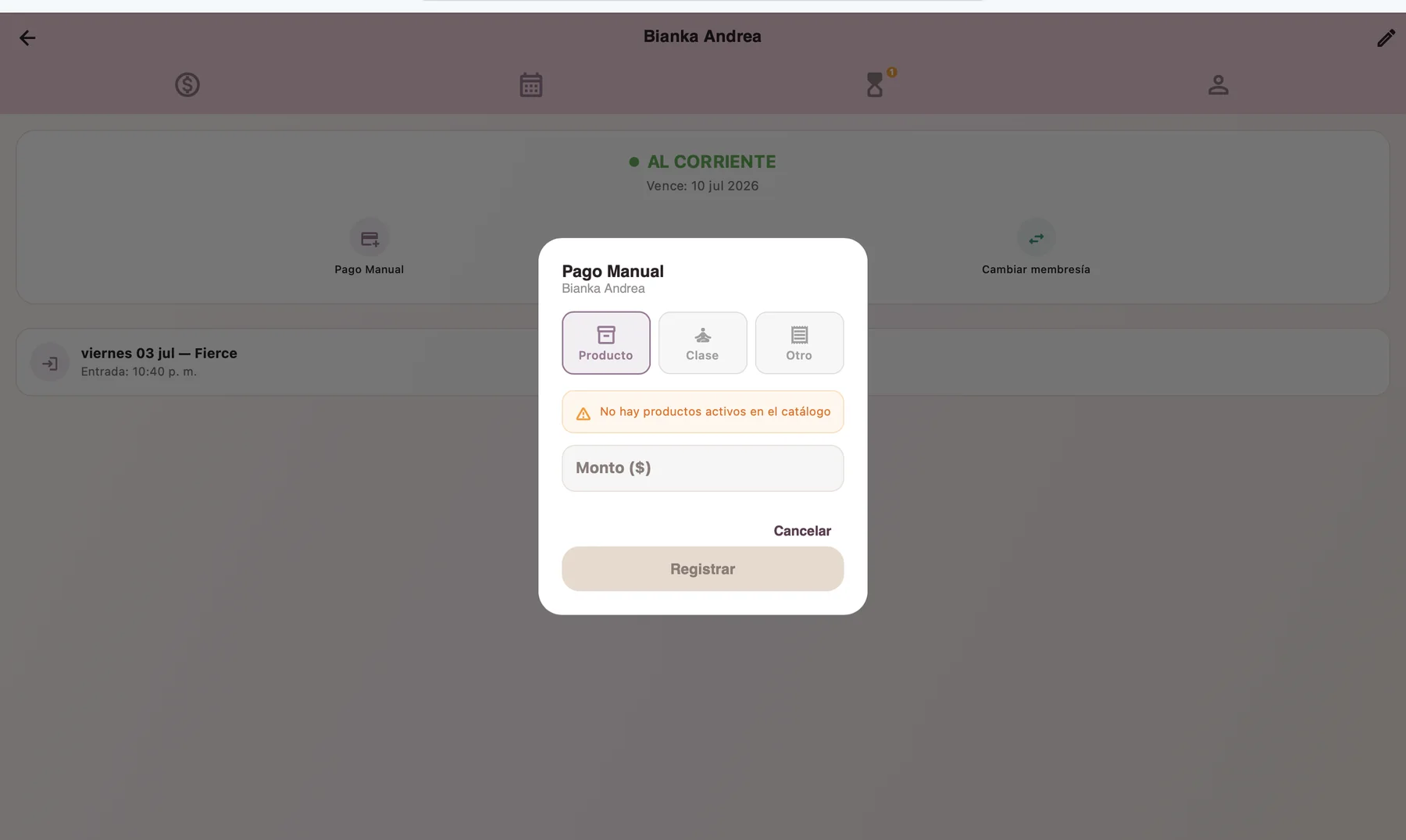 Payment registration from the web flow
