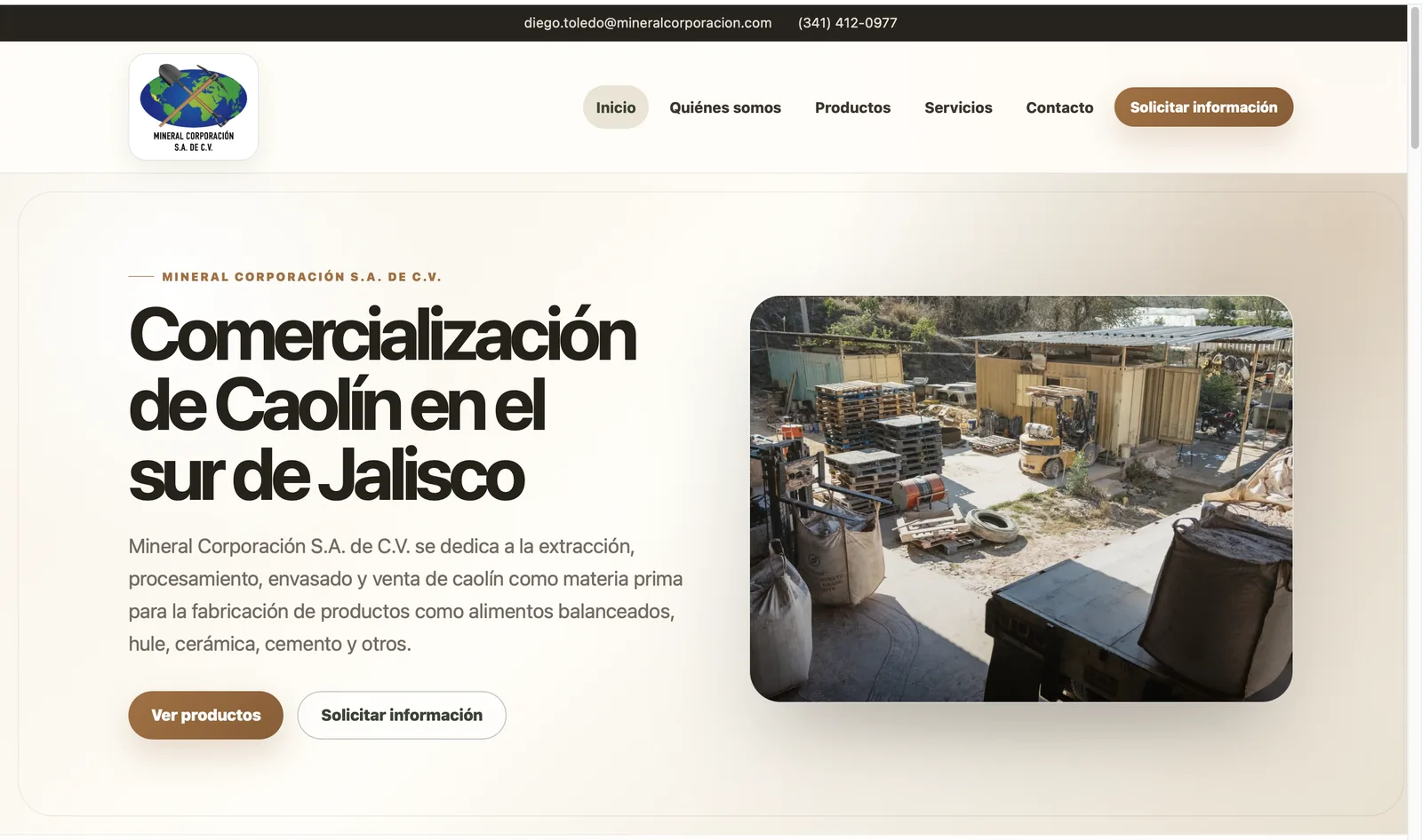 Mineral Corporación corporate homepage