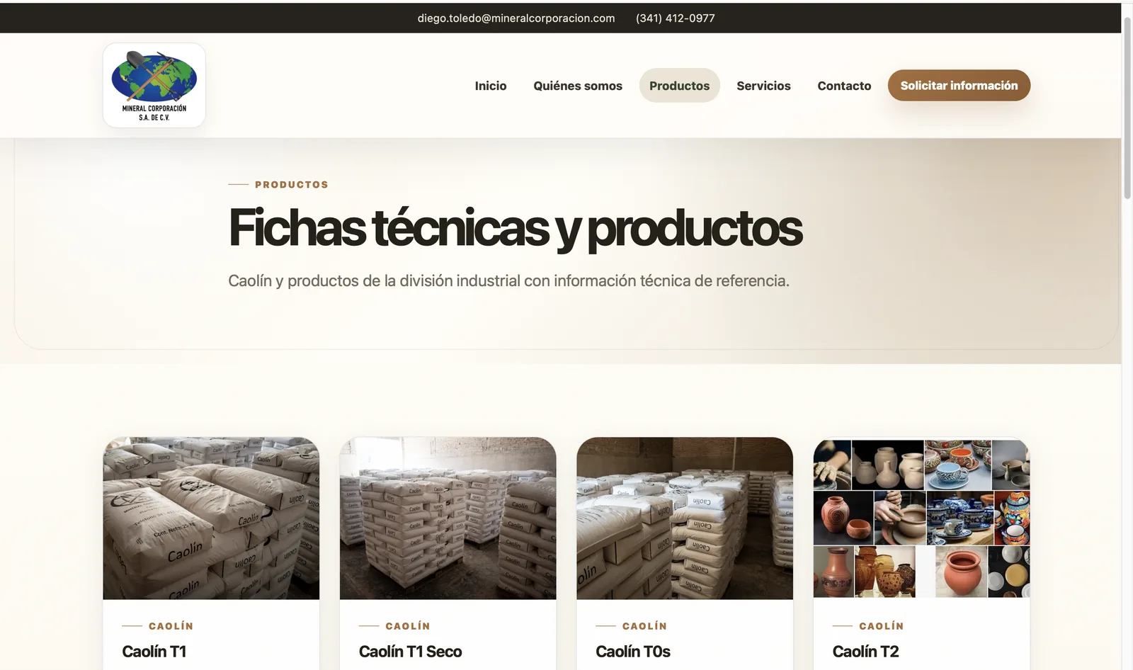 Mineral products page