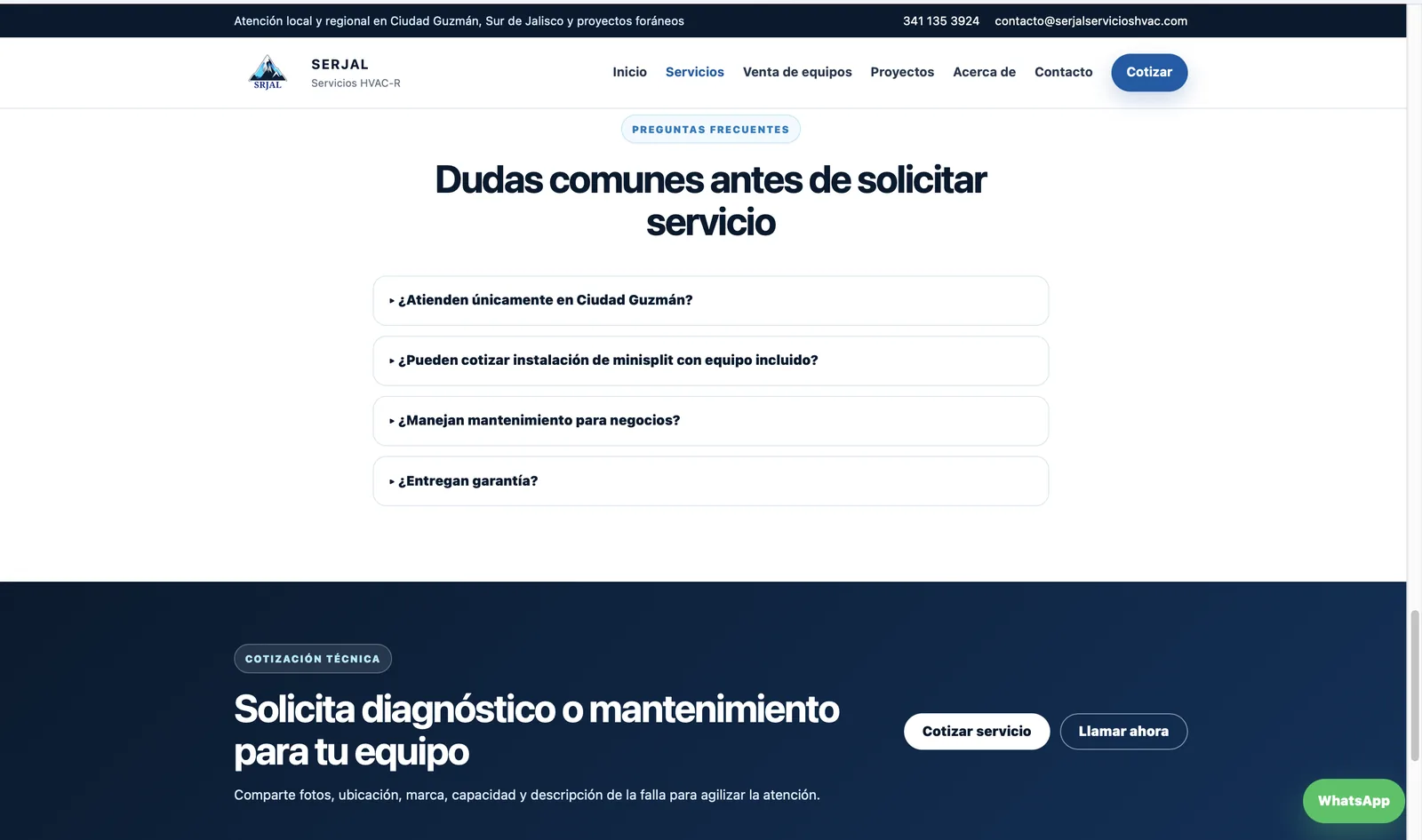 Formulario/contacto del sitio