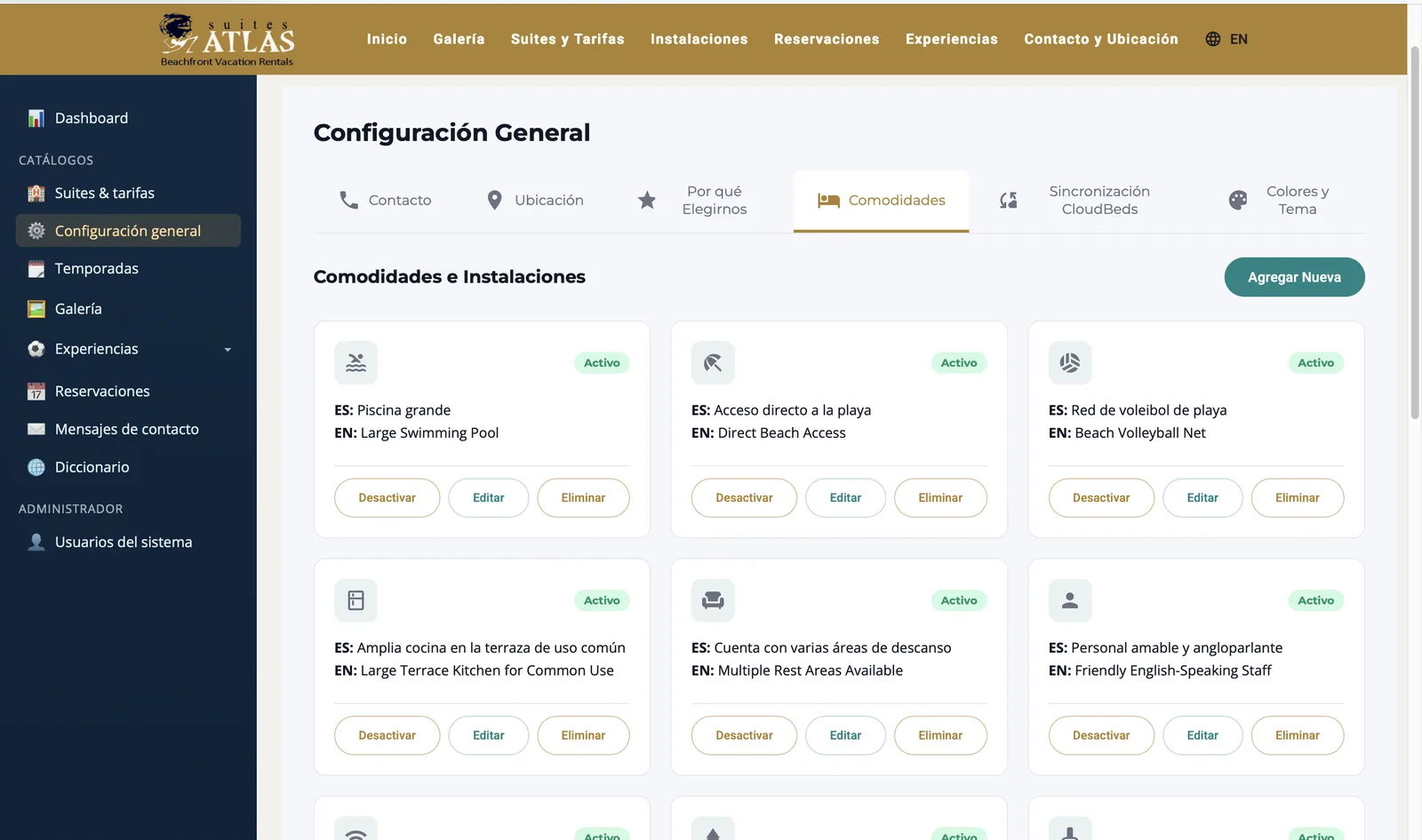 Suites Atlas admin panel 6