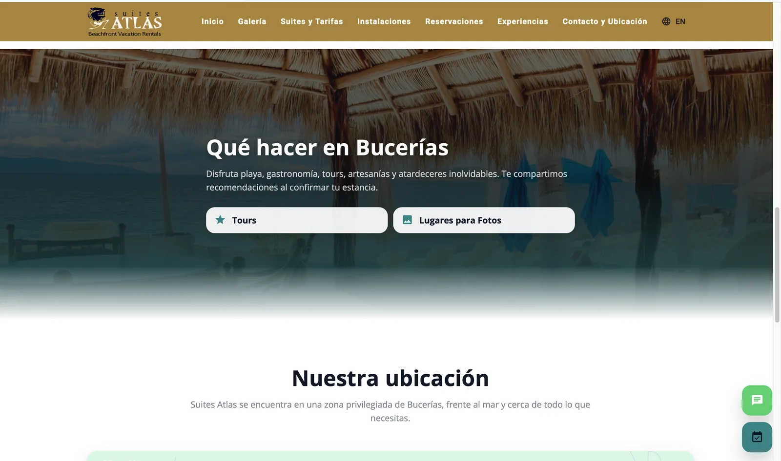Booking and hotel information section